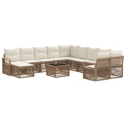 Set Divano da Giardino 12 pcs Beige polyrattan 3435915