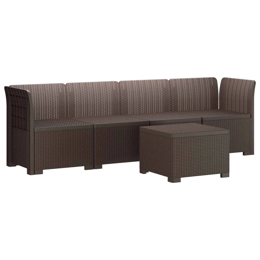 Divano da Giardino a 4 Posti in Stile Rattan PP Marrone 3443851