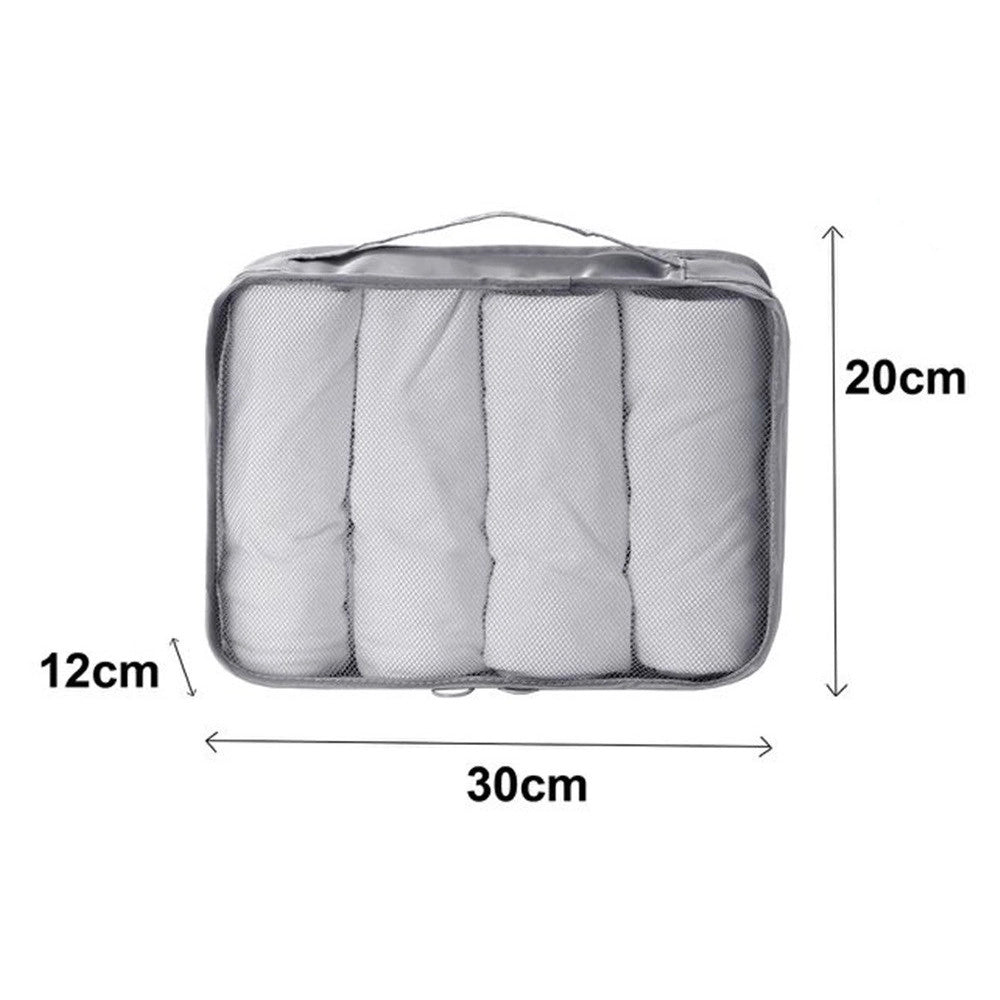 Trade Shop - Organizer Viaggio Organizza Valigia Bagagli Borsa Per Vestiti 30x20x12cm Grigia 87718 -