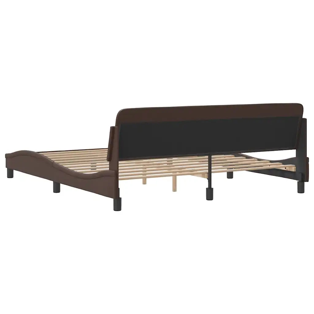 Letto matrimoniale | Letto per adulti | Giroletto Dover Marrone 180x200 cm in Similpelle