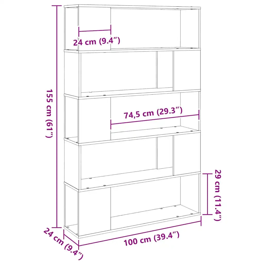 Set mobile TV Rovere Nero 100 x 24 x 155 cm Legno multistrato 862698