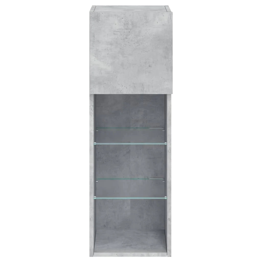 Mobile TV multimediale mensola TV credenza mobile TV per sala da pranzo soggiorno camera da letto con luci LED 30,5 x 30 x 90 cm grigio 02_0026591