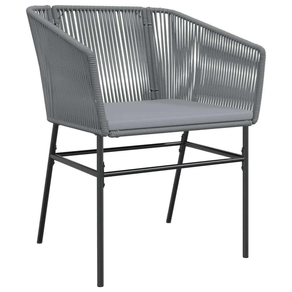 Sedie da Giardino 2 pz con Cuscini Grigio in Polyrattan 369104
