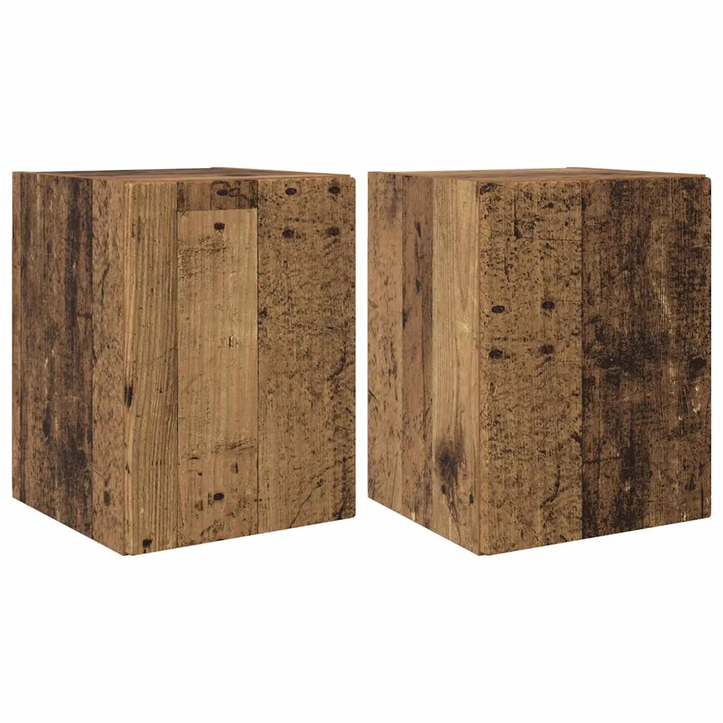 Mobile TV da parete 2 pz-Set di 2 Mobile TV a Muro-Credenza TV Legno vecchio 30 x 31 x 40 cm