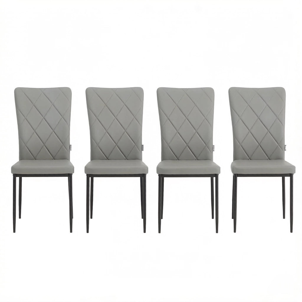 SEDIA Imbottita Schienale Alto 42 x 94,5 x 59 cm Grigio Set da 4 pezzi