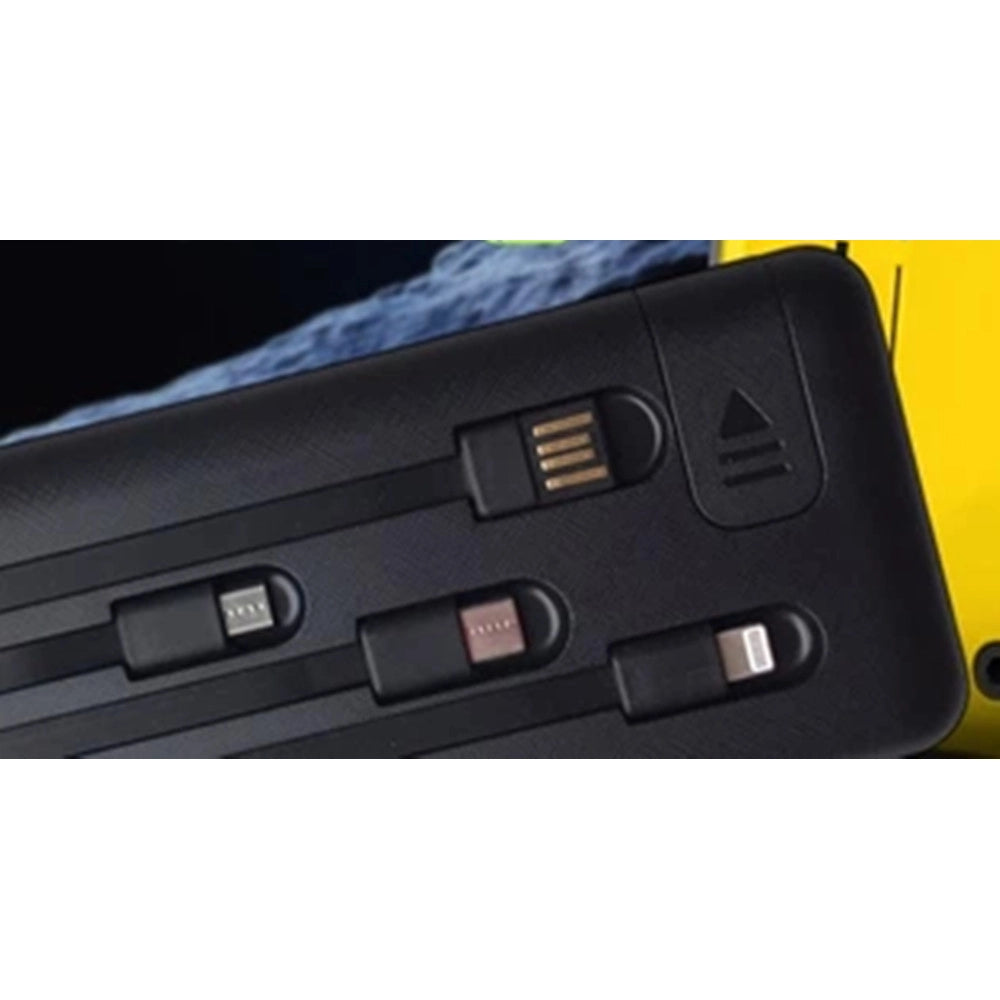 Trade Shop - Power Bank Portatile Q-dc98 12000mah 10,5w 5v/2.1a Con Cavi Integrati Indicatori Led -