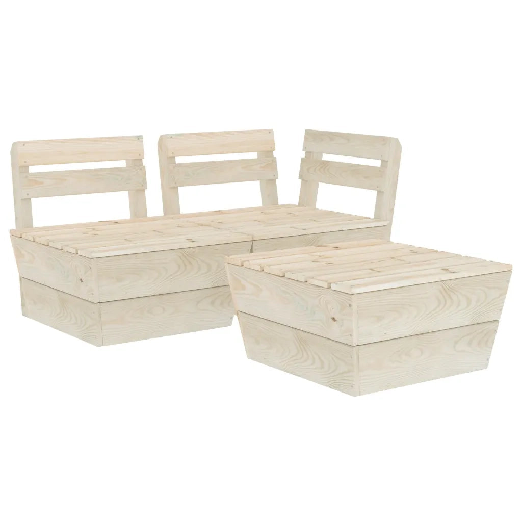 Set Divani da Giardino su Pallet 3 pz in Legno Abete Impregnato 3063711