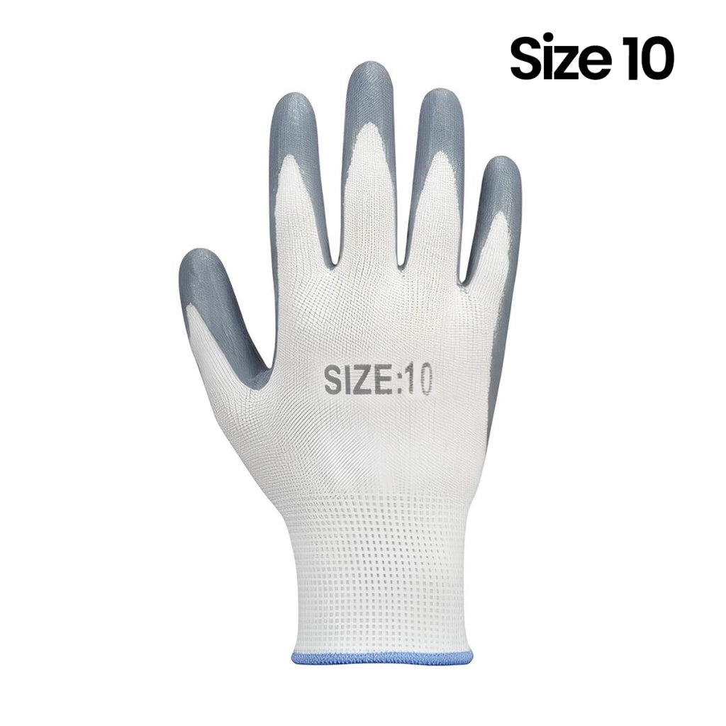 Guanti protettivi taglia 10 in tessuto comodo e resistente Bianco / Grigio Avizar