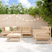 Set Divani da Giardino 6 pz con Cuscini in Legno Massello 3185815