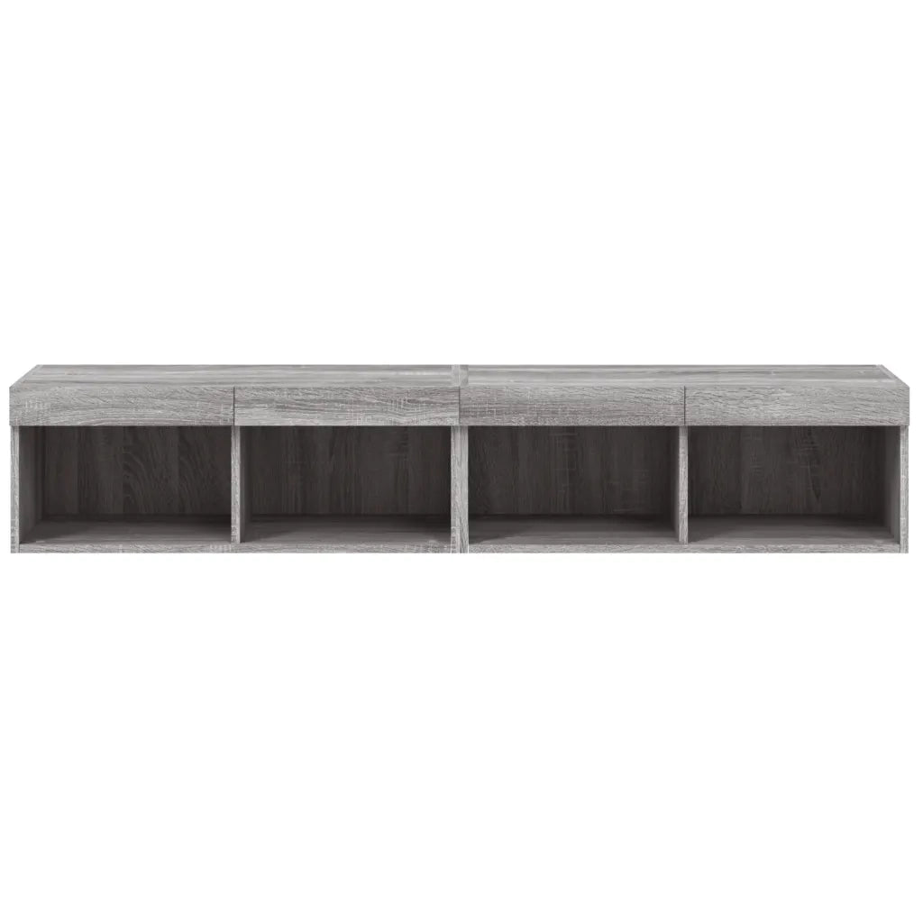 Mobili Porta TV con Luci LED 2 pz Grigio Sonoma 80x30x30 cm 837152