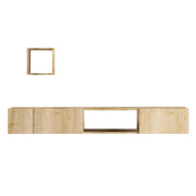 Porta TV in legno "Avior" con mensola a muro - 180 x 32 x 25 cm - Beige