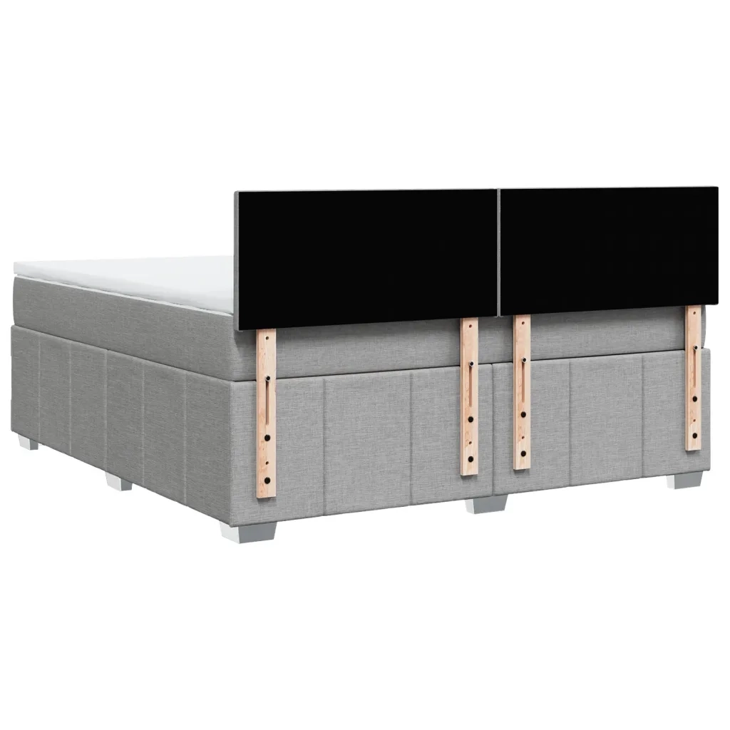 Giroletto a Molle con Materasso Grigio Chiaro180x200 cm Tessuto