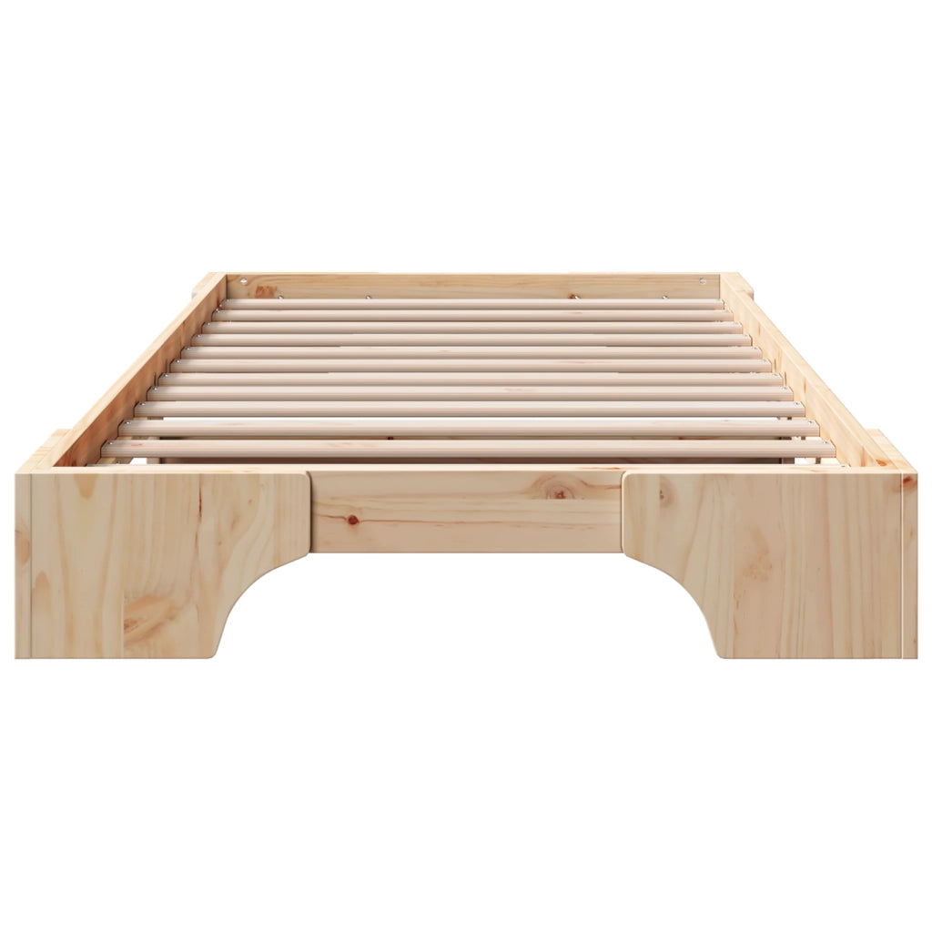 Rete Letto Naturale Legno di Pino Massello 75 x 190 cm Semplice