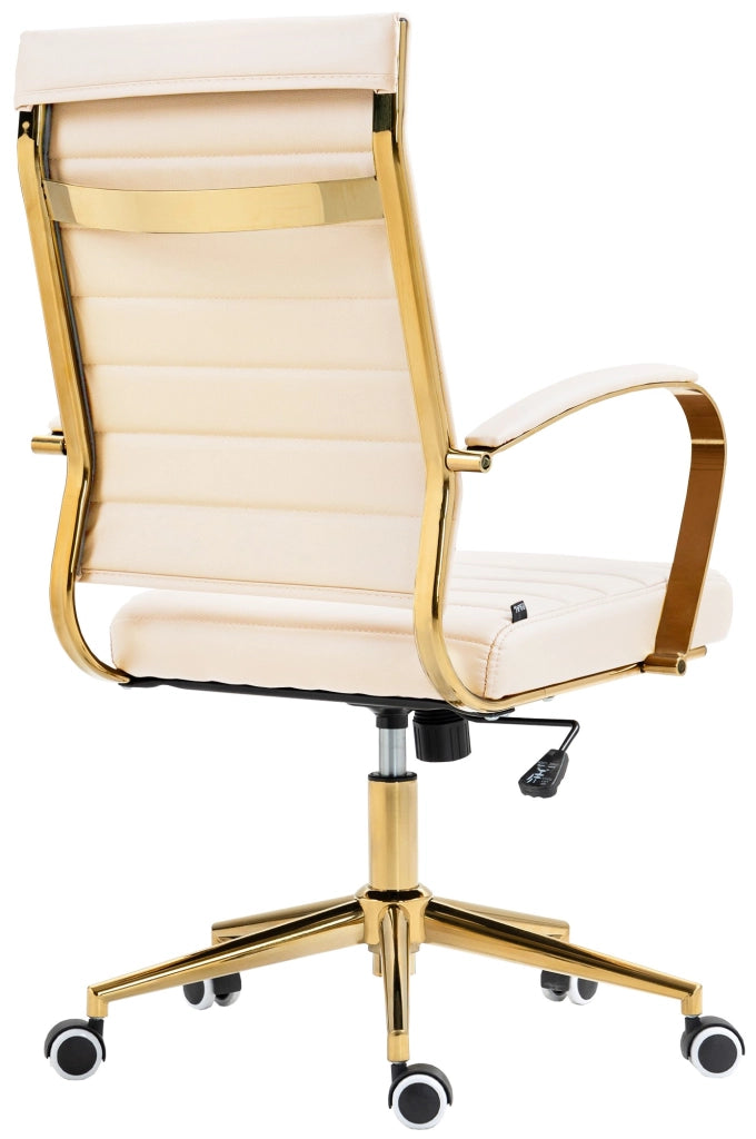 Sedia da ufficio in similpelle Havanna crema