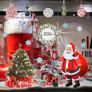 Decorazione di Natale per finestre - Sticker di Natale XXL (220x110 cm) con fiocchi di neve, decorazione di Natale riutilizzabile