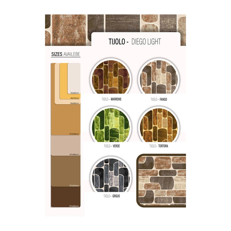 TAPPETO CUCINA TIJOLO 57X240 CM ASSORTITO- 10,0 pz