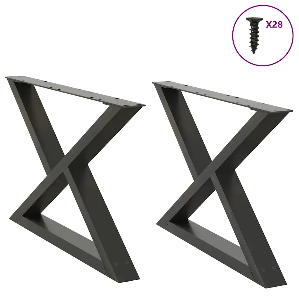 Gambe per tavolino 2 pz Antracite 70x(42-43,3) cm Acciaio