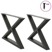 Gambe per tavolino 2 pz Antracite 70x(42-43,3) cm Acciaio