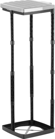 Supporto per sacchi di spazzatura, 1x Stand per sacchi di spazzatura standard con coperchio grigio, sistema di fissaggio regolabile in altezza con chiusura a vite, per sacchi di spazzatura di diverse dimensioni da 25-120 litri.