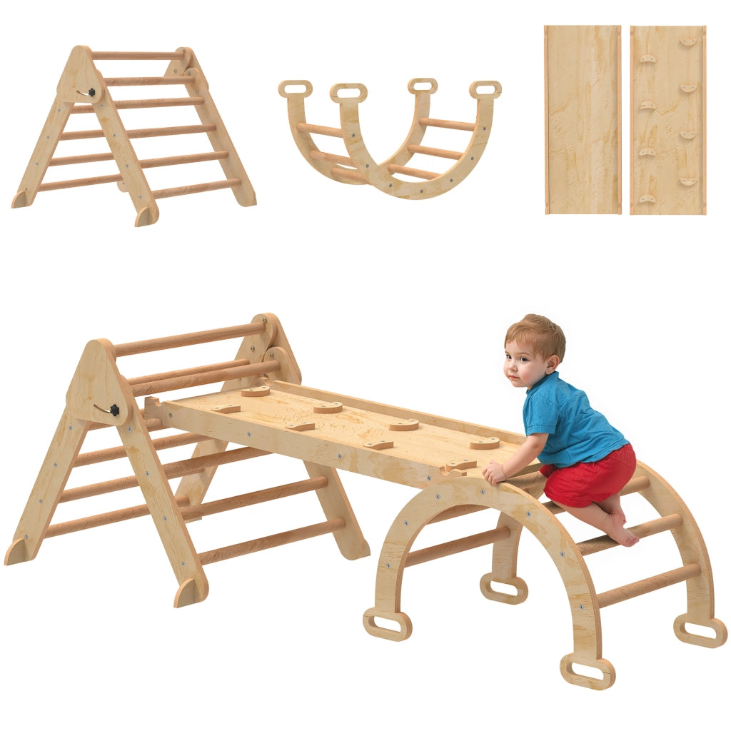 Casetta da gioco con scivolo e scala ¨C zephmum ¨C legno, per bambini 1.5-4 anni, pieghevole