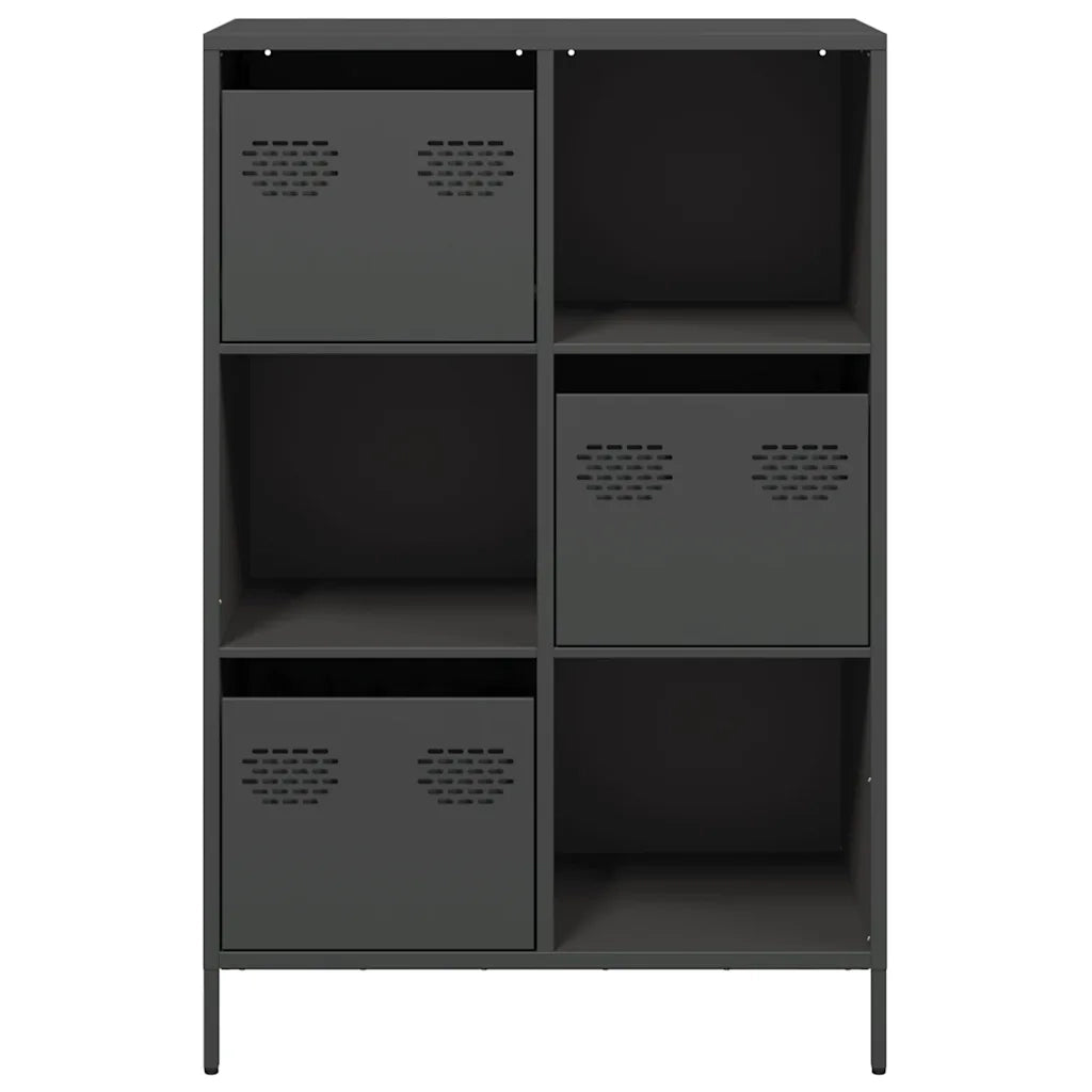Credenza | Madia | Buffet da pranzo | Armadio da pranzo Nera 68x39x103,5 cm in Acciaio