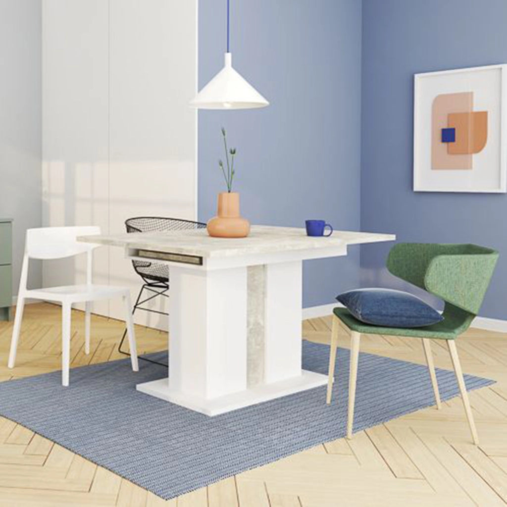 Livale, Tavolo Allungabile 8 Posti, 134x90x76h cm Bianco
