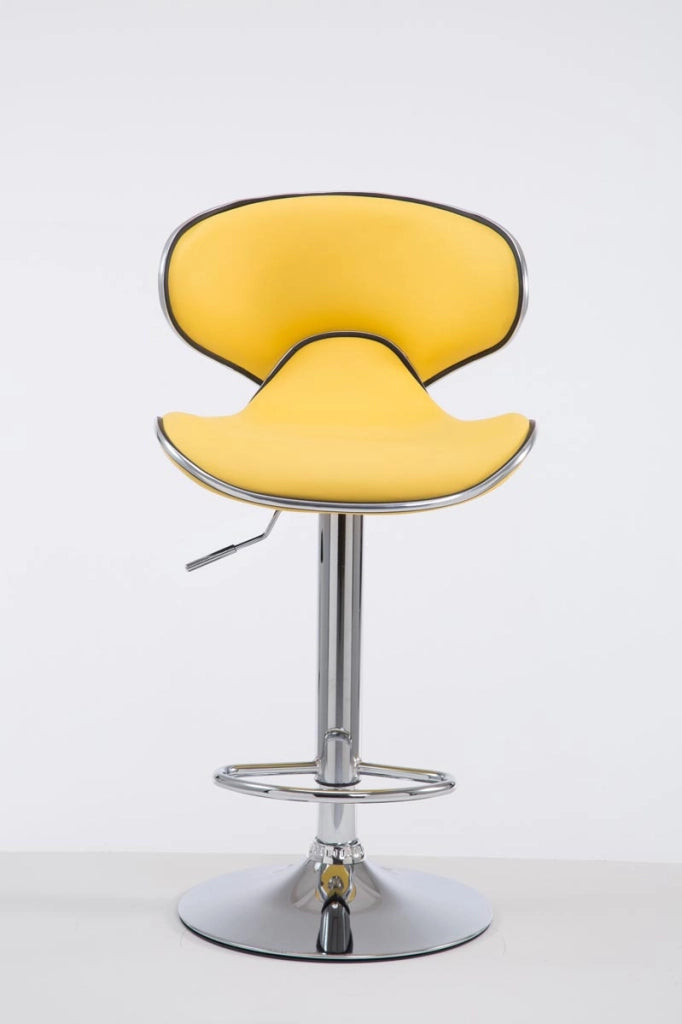 Sgabello Las Vegas V2 in similpelle giallo,cromo