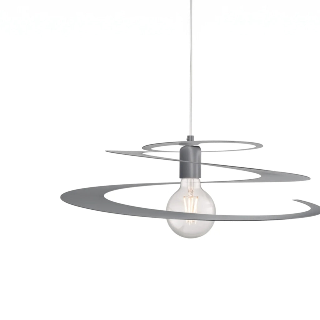 Sospensione Spring 1 Luce Grigia Altezza Regolabile Luceart Design
