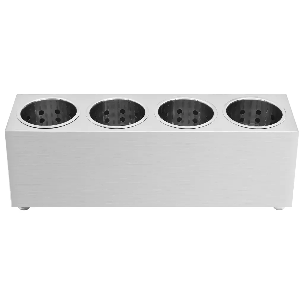 Portaposate con 4 Inserti Rettangolare in Acciaio Inox 51227