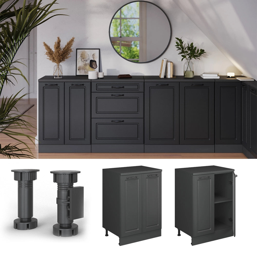 Mobile per mansarda Rion Antracite rustico/Antracite 60 x 83.8 cm senza inclinazione con 2 ante Vicco