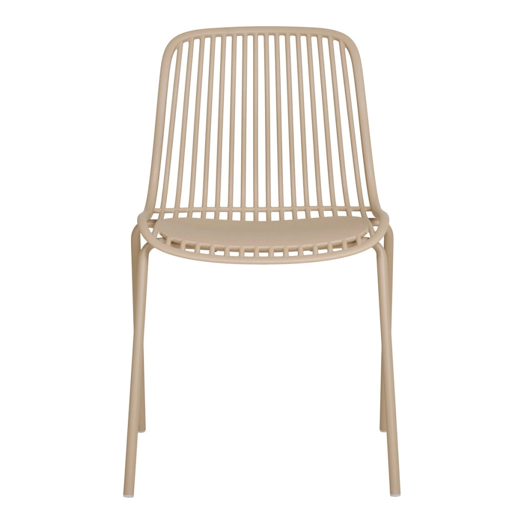 Set di 4 Sedie da Giardino Branson, Beige, Plastica, 55x46,5x82 cm