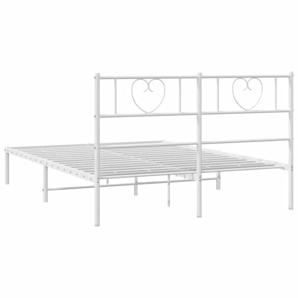 Giroletto con Testiera-Struttura Letto con testiera Metallo Bianco 140x200 cm 694238
