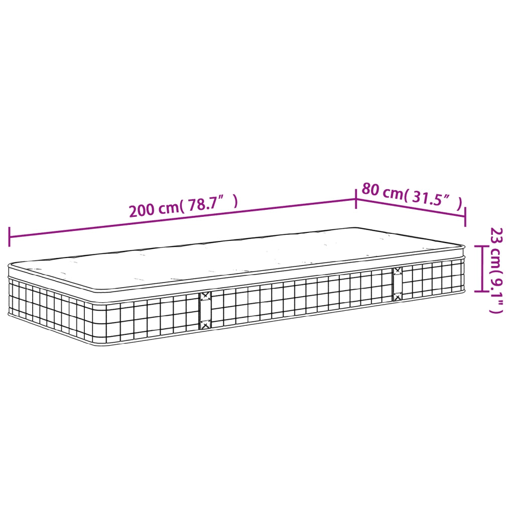 Materasso a Molle Bonnel Medio 80x200 cm 372938
