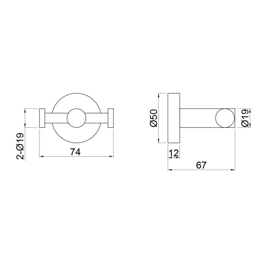 SINED Gancio Porta Salviette Doppio Inox Satinato 316L per Interni ed Esterni Resistente alla Corrosione - Modello LEVANTE