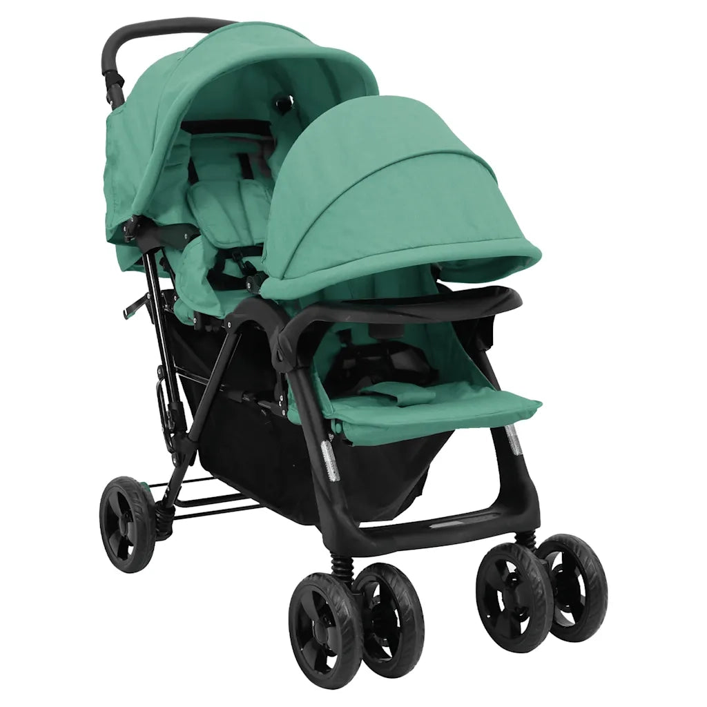 Passeggino Gemellare a Tandem Verde in Acciaio cod mxl 76638