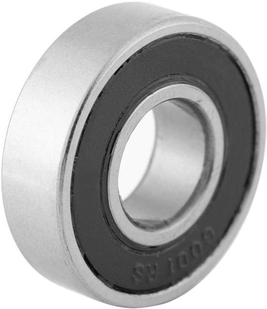 Laviatori a rulli - Skateboard - 10 pezzi - Sigillati in gomma - Profilo profondo - Multifunzionale - 6001-2RS - Adatto per Skateboard - Nero - 12x28x8mm - Venditore
