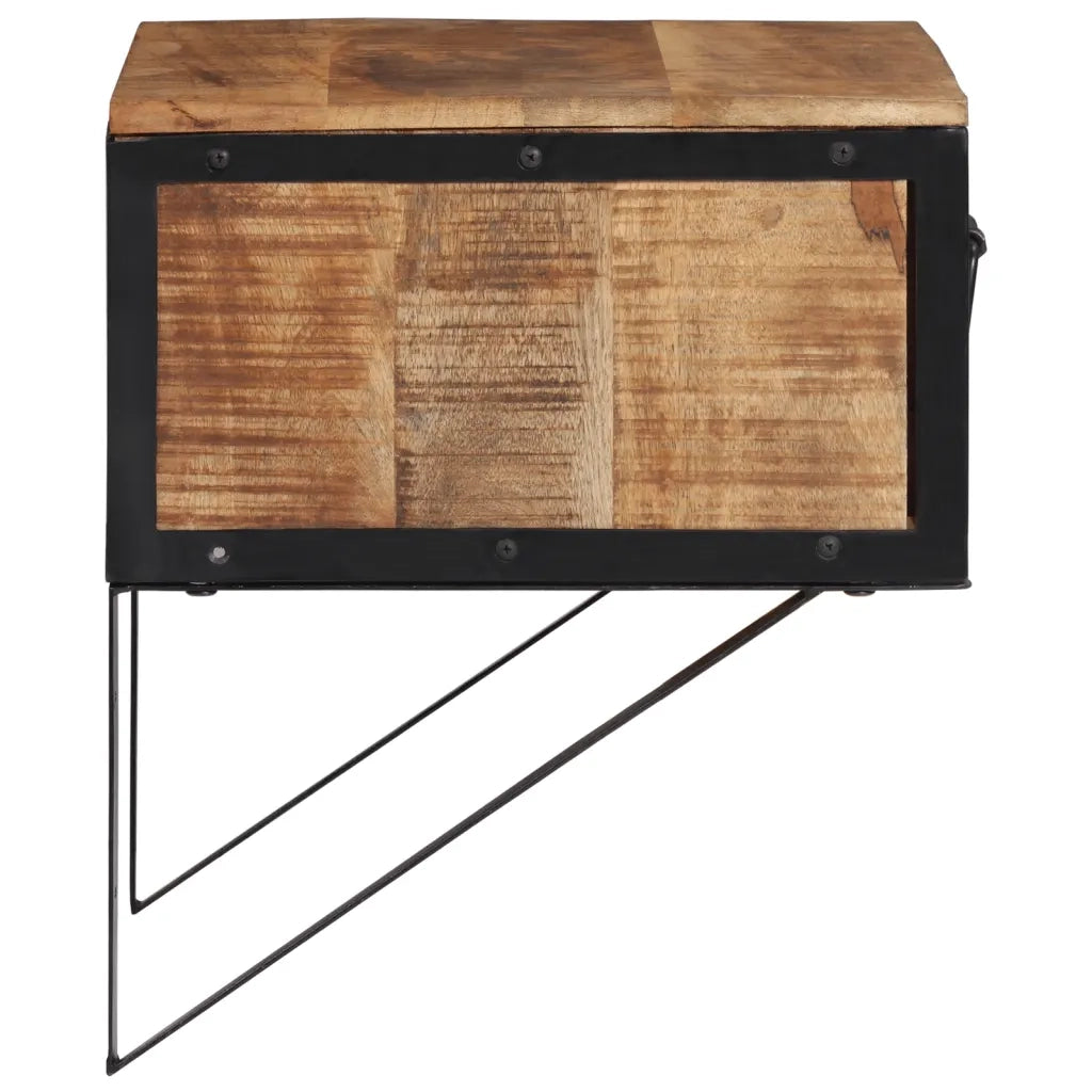 Comodino | Armadio da Notte | Mobiletto da notte 40x35x40 cm in Legno Massello di Mango