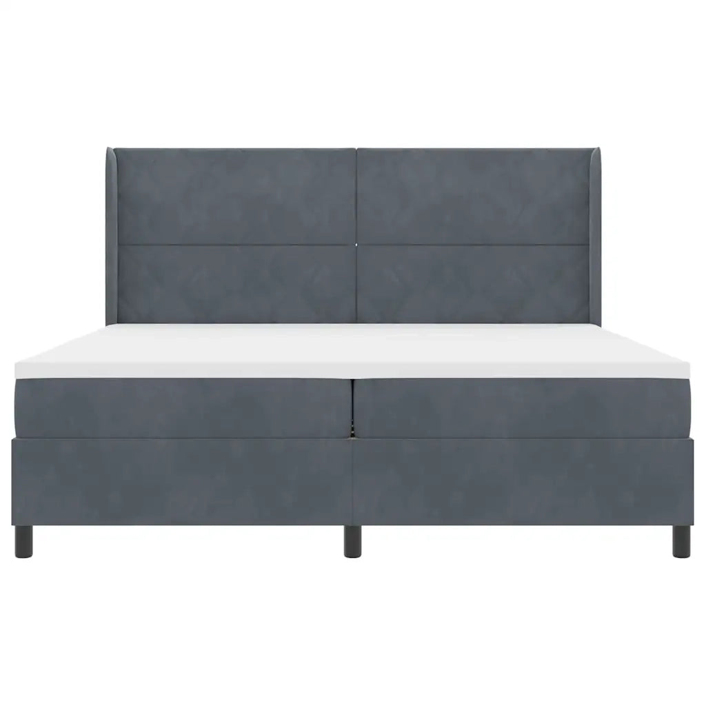 Letto a molle con materasso Grigio scuro 200 x 200 cm Velluto 3342081