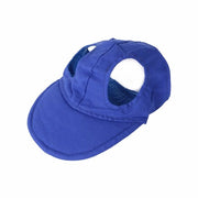Cappello per cani da baseball, lenti estive per cani con orecchini per cani con misura del cranio 32-45 cm - blu