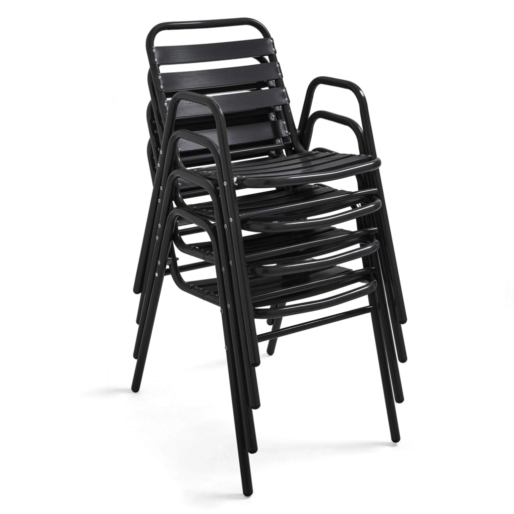 Oviala - Salottino da giardino bistrot 2 posti in alluminio grigio