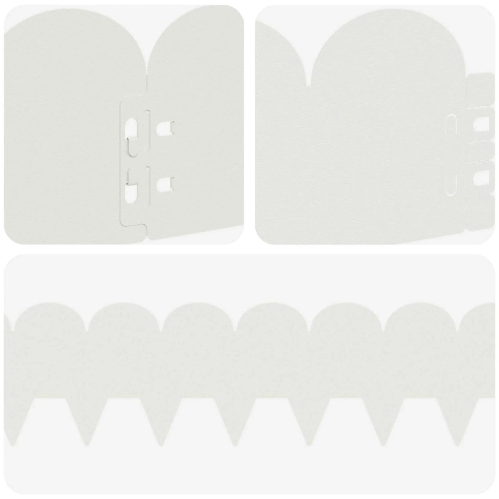 Bordura per Prato 20 pcs 103 x 15 cm Acciaio Bianco 8008649