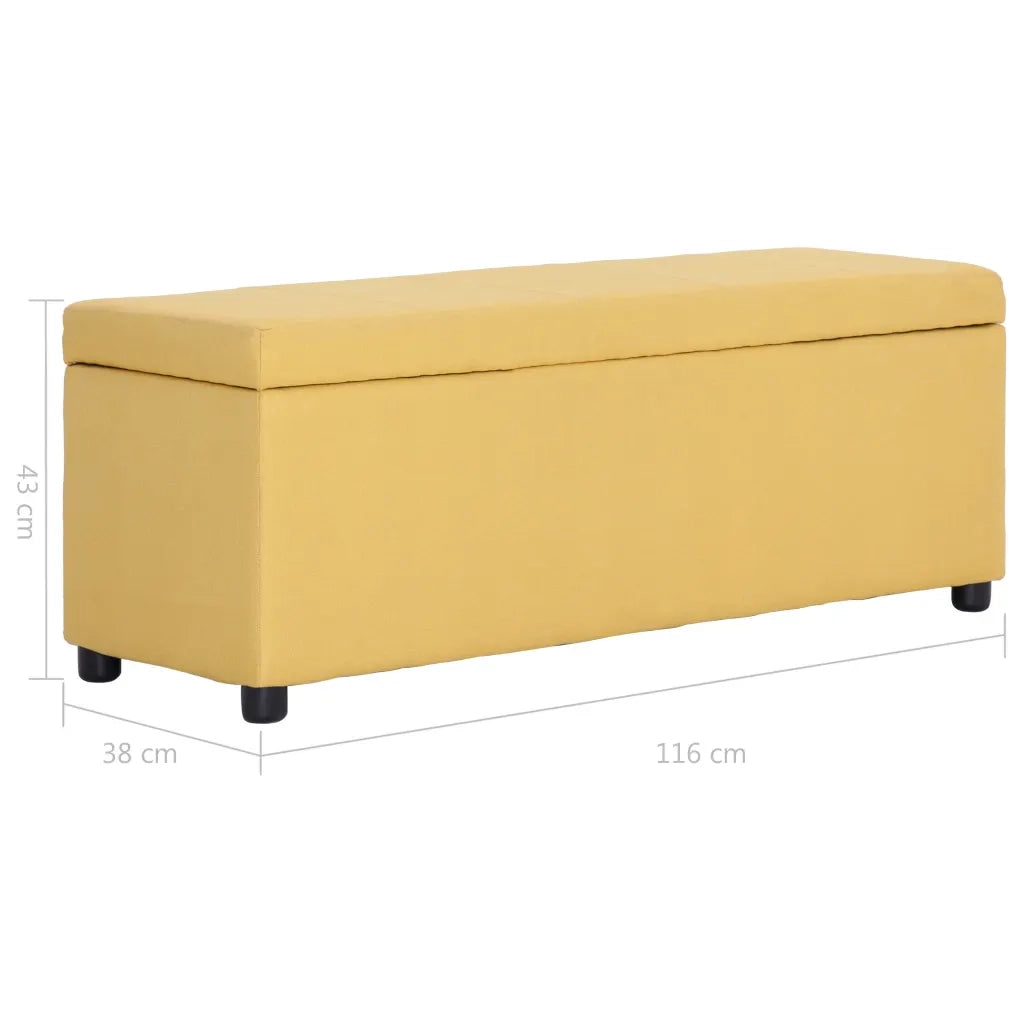 Panca con Vano Portaoggetti 116 cm Gialla in Poliestere