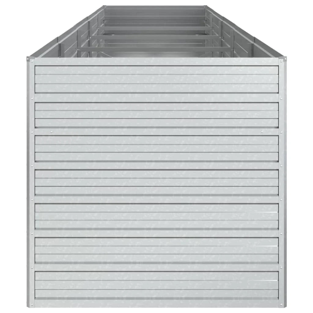 Fioriera rialzata per piante fiori patio giardino 400 x 80 x 77 cm acciaio zincato argento 02_0039448