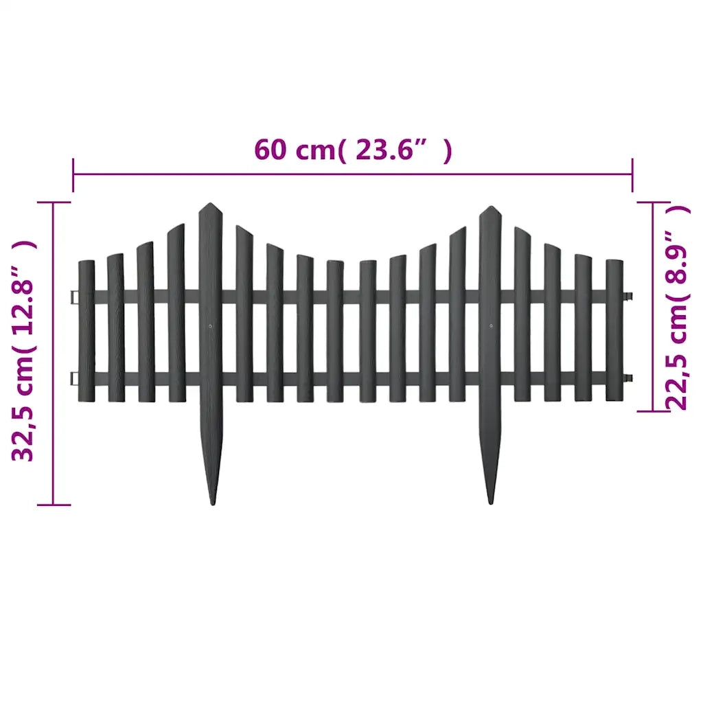 Bordi per Prato 17 pz Antracite 10 m in PP 314682
