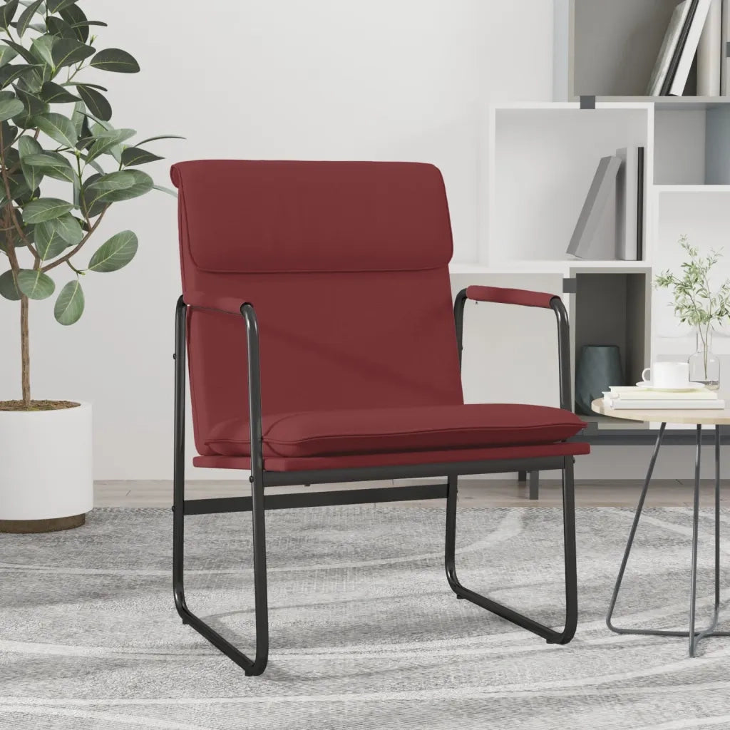 Sedia Lounge Rosso Vino 55x64x80 cm in Similpelle 351364