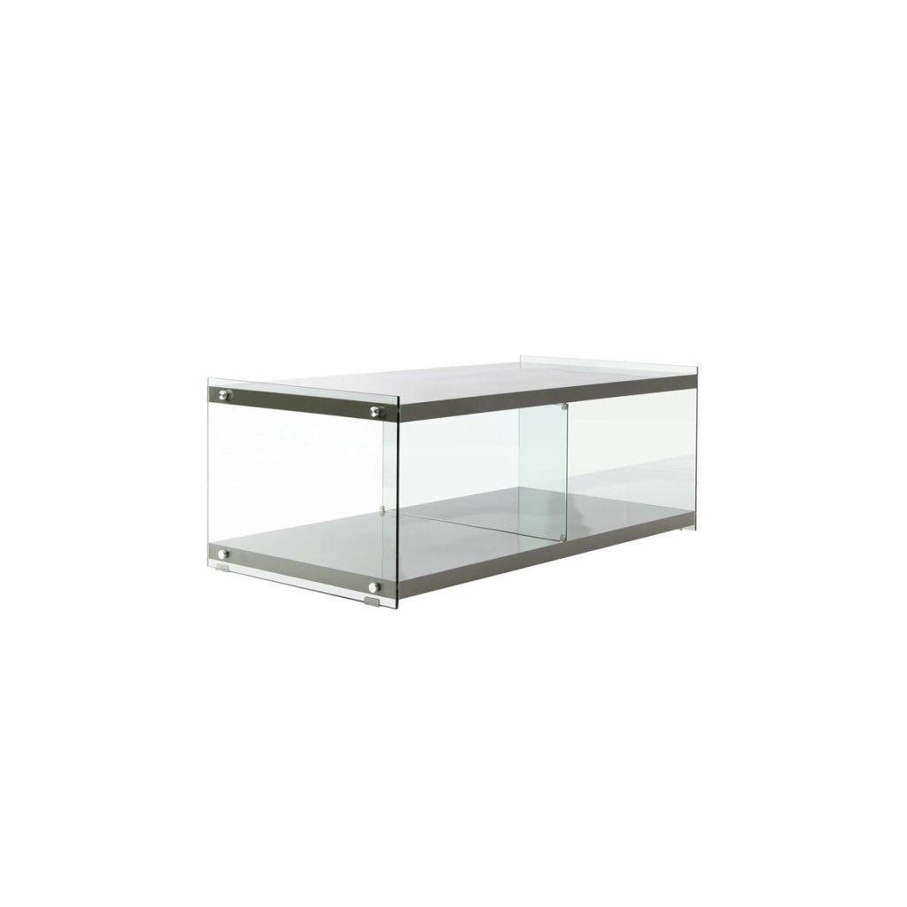 Mobile Porta TV Elementary in Vetro e MDF Grigio