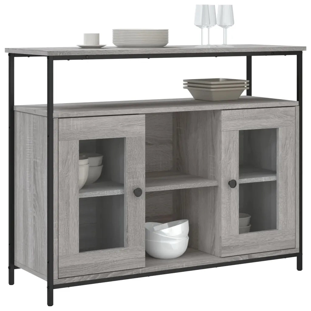 Credenza Grigio Sonoma 100x35x80 cm in Legno Multistrato 835507