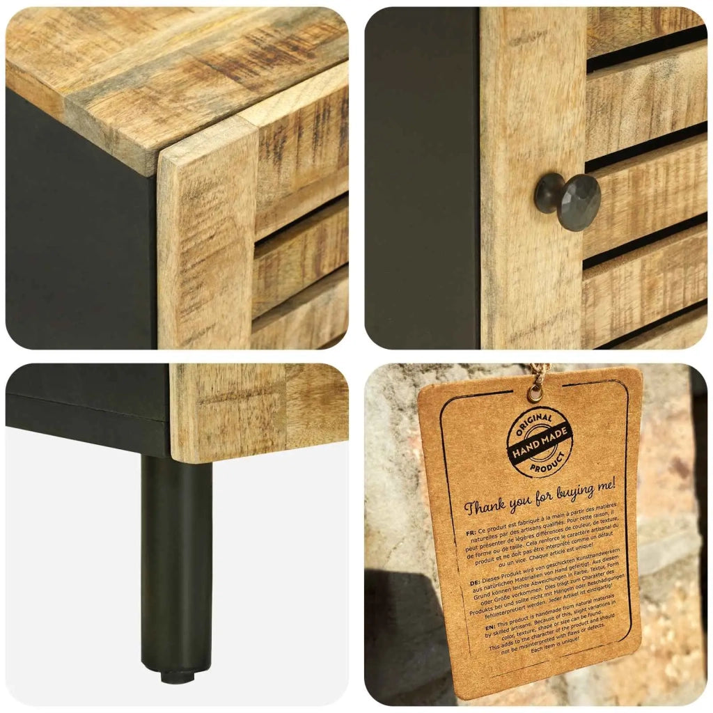 Comodino Naturale 40 x 33 x 46 cm Legno di mango massello 4018840