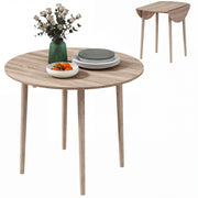 Tavolo da pranzo pieghevole e allungabile rotondo ¨C zephmum ¨C legno ?89x73.5H cm
