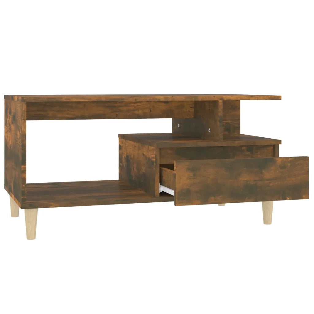 Tavolino da Salotto-Tavolino da soggiorno-Tavolo Rovere Fumo 90x49x45 cm Legno Multistrato 488490